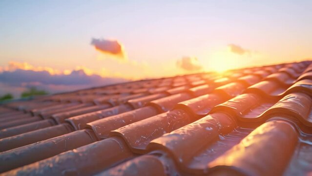 close up roof of the house. 4k video animation