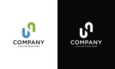 N alphabet letter logo icon on a black and white background.