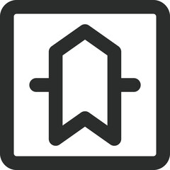 ミニ標識の線画単品イラスト　優先道路