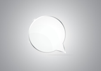 circle speech bubble silver glowing frame on background