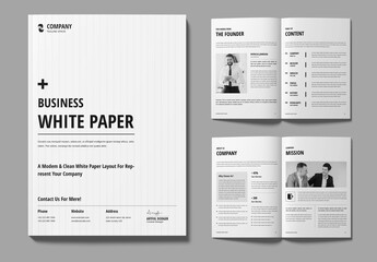 White Paper Layout Design Template - obrazy, fototapety, plakaty