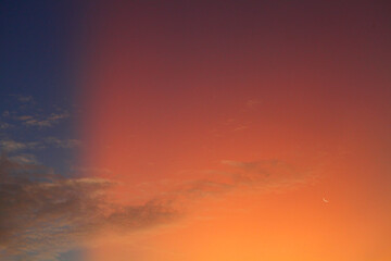 Sunrise is the moment when the upper rim of the Sun appears on the horizon in the morning. The term can also refer to the entire process of the solar disk crossing the horizon.