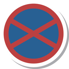 Obraz premium ミニ標識のステッカー単品イラスト 駐停車禁止