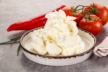 Soft Philadephia cheese in the bowl