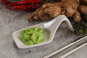 Green organic asian Wasabi seasoning