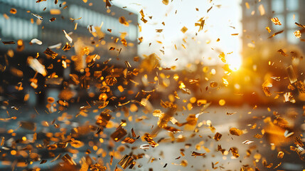 Golden Celebration, A Shower of Light and Confetti, Marking Moments of Joy and Grandeur
