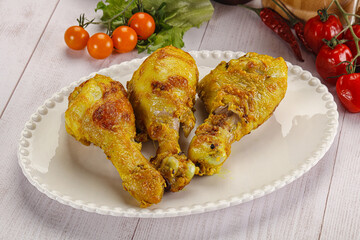 Roasted Chicken leg drumsticks with curry sauce