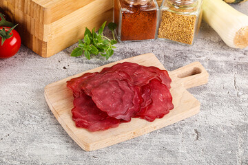 Smoked beef meat - Pastrami slices