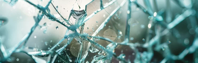 Foto op Plexiglas close up of a broken glass on the car accident © Ivana