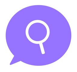 シンプルな紫色の検索マークと吹き出し
