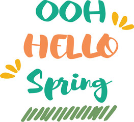 Naklejka premium Spring quote Hello spring modern calligraphic design EPS10