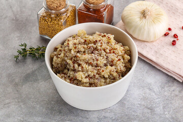 Vegan cuisine - boiled quinoa cereal