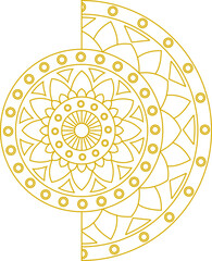 Golden Mandala Art Outline