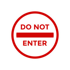 Do not enter sign icon on circle line. Vector illustration