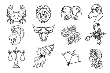Naklejka premium Zodiac signs