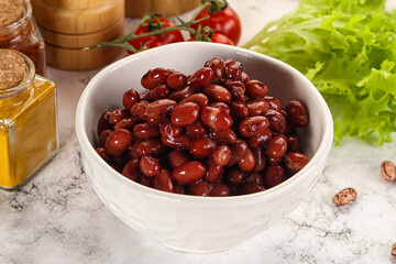 Canned red beans in the bowl