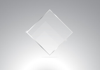 diamond shape silver glowing frame on background