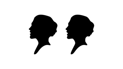 woman screaming, black isolated silhouette
