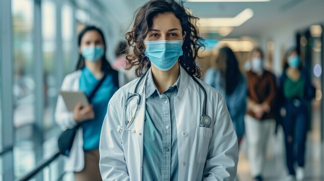 Woman wearing a mask to prevent epidemics