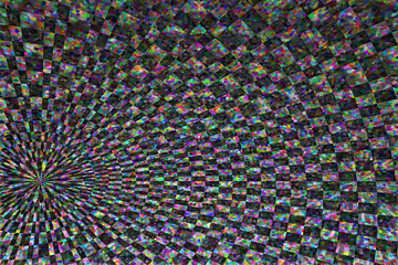 ABSTRACT BACKGROUND PATTERN DIMENSION TRENDY COLORFUL GEOMETRY DISTORTED EFFECT GRAPHIC TEXTURE. PERSPECTIVE SCIENCE ILLUSTRATION PRESENTATION DESIGN.