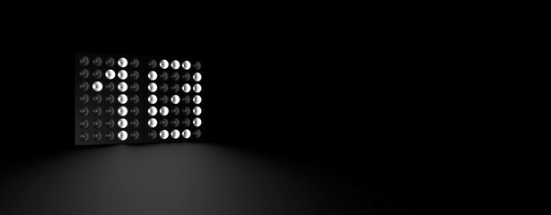 Scheinwerfer-Anzeige zeigt die Zahl 10 © blobbotronic