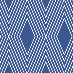 Blue wallpaper with triangle vector illustration. Geometric seamless pattern on isolated background. Hand drawn sign concept.