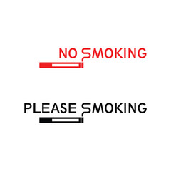 no smoking notification icon logo design and please smoke