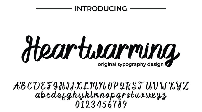 Heartwarming Font Stylish brush painted an uppercase vector letters, alphabet, typeface