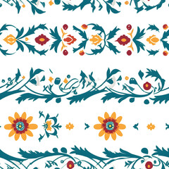 Fototapeta premium Decorative border pattern , flat style.