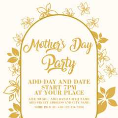 Mother's  day party poster flyer social media post design