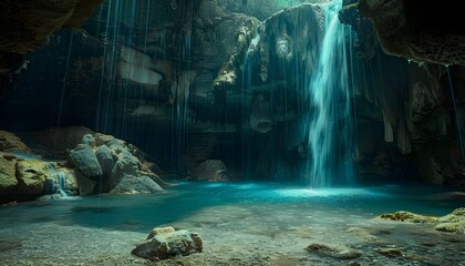 Waterfall in a Cave