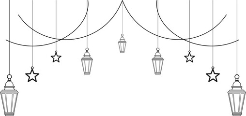 Hanging Islamic Lantern Border