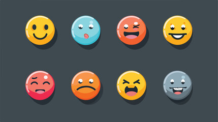 Flat Emoticon Vector Graphic Download Template Modern