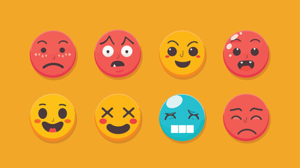 Flat Emoticon Vector Graphic Download Template Modern