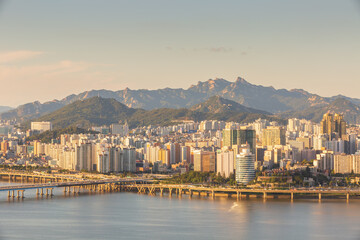 Naklejka premium 서울 전경 풍경