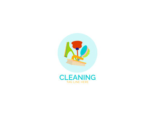Chroma Clean Colorful Palette in Cleaning Logo