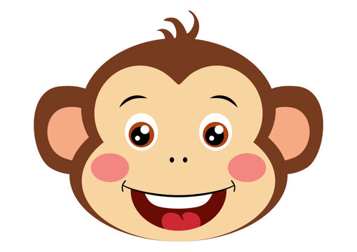 Friendly monkey face isolated on white