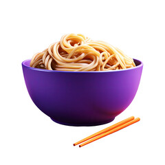 bowl of noodles with chopsticks soft smooth lighting only png premium