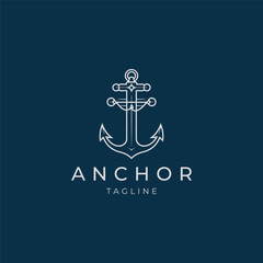 Anchor logo design icon vector