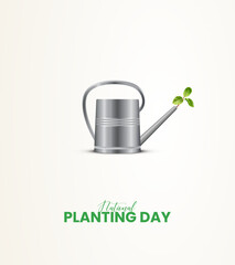 National Planting day, Farmers Day, green tree, soil, Creative Concept design for banner and poster. 3D illustration.