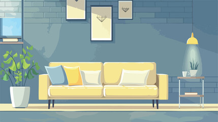 interior with chair. Flat vector