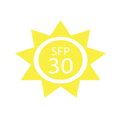 UV protection vector icon on white