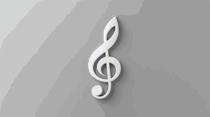 Isolated musical note on a grey background. Flat vector.