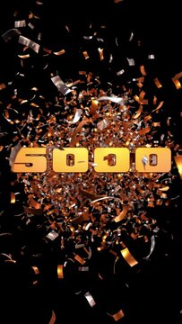 5000 followers celebration for social media - vertical format - 3D rendering