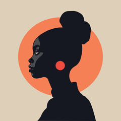 Black woman silhouette vector illustration
