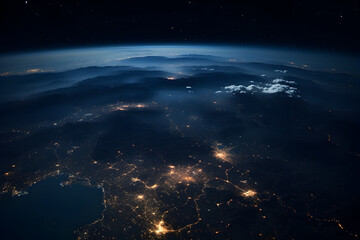 earth view at night from space