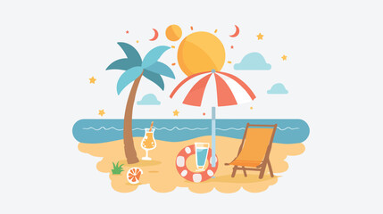 Obraz na płótnie Canvas Summer logo vector icon template. Flat vector.