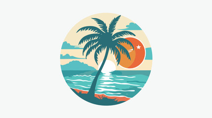 Fototapeta na wymiar Summer logo vector icon template. Flat vector.