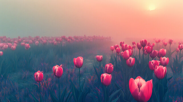 Fields of Color, A Journey Through the Heart of Spring, Where Tulips Paint the Landscape Bright