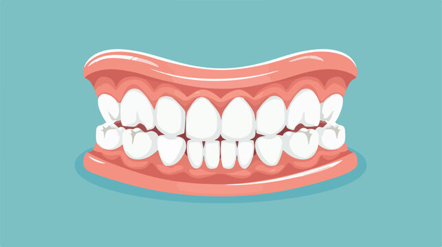 Teeth and dental health. Flat vector.